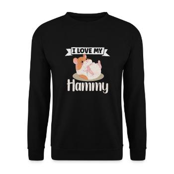 Hamster Fan Hamster Lover Hamsters - Unisex Sweatshirt - black - Front - Alina (178cm) & Michal (187cm)