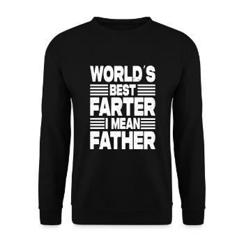 World's Best Farter I Mean Father - Unisex Sweatshirt - black - Front - Alina (178cm) & Michal (187cm)