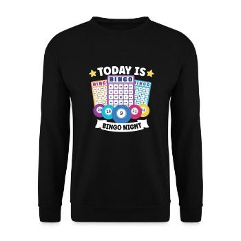 Bingo Jeu de cartes Grand-mère Bingo Joueur Bingo Cartes - Sweat-shirt Unisexe - noir - Devant - Alina (178cm) & Michal (187cm)