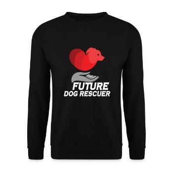 SAUVETAGE DE CHIEN DROITS DES ANIMAUX SAUVETAGE ADOPTION DE CHIENS DE SAUVETAGE - Sweat-shirt Unisexe - noir - Devant - Alina (178cm) & Michal (187cm)