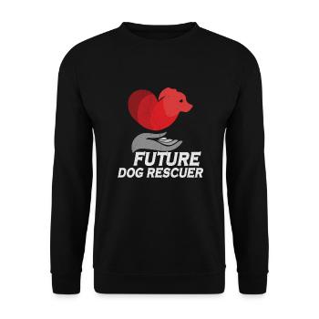 SAUVETAGE DE CHIEN DROITS DES ANIMAUX SAUVETAGE ADOPTION DE CHIENS DE SAUVETAGE - Sweat-shirt Unisexe - noir - Devant - Alina (178cm) & Michal (187cm)