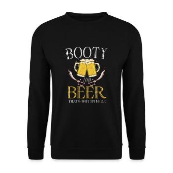Beer Lover Pirate Pirate Ship Pirate Captain - Unisex Pullover - Schwarz - Vorne - Alina (178cm) & Michal (187cm)