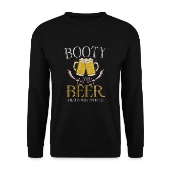 Beer Lover Pirate Pirate Ship Pirate Captain - Unisex Pullover - Schwarz - Vorne - Alina (178cm) & Michal (187cm)
