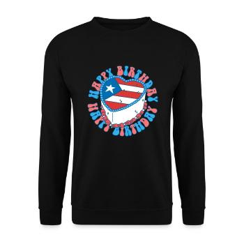 Joyeux gâteau d’anniversaire Porto Rico Anniversaire - Sweat-shirt Unisexe - noir - Devant - Alina (178cm) & Michal (187cm)