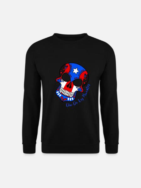Sugar Skull Stolzer Puertoricaner - Unisex Pullover - Schwarz