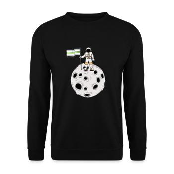 Agender astronaut on the moon Agender flag - Unisex Sweatshirt - black - Front - Alina (178cm) & Michal (187cm)