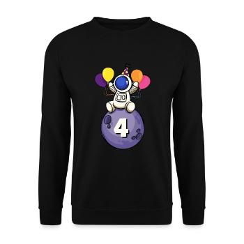 4 ans espace anniversaire 4. - Sweat-shirt Unisexe - noir - Devant - Alina (178cm) & Michal (187cm)