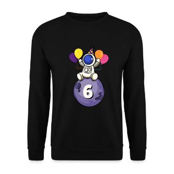 6 ans espace anniversaire 6. - Sweat-shirt Unisexe - noir - Devant - Alina (178cm) & Michal (187cm)
