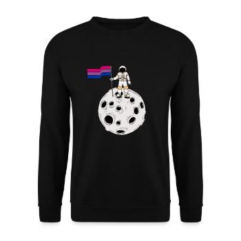 Bisexual astronaut on the moon Bi Pride flag - Unisex Sweatshirt - black - Front - Alina (178cm) & Michal (187cm)