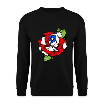 Porto Rico Fleur Rose Drapeau Portoricain - Sweat-shirt Unisexe - noir - Devant - Alina (178cm) & Michal (187cm)