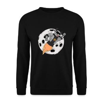 Investor Bull Bitcoin Moon Stock Market Trader - Unisex Sweatshirt - black - Front - Alina (178cm) & Michal (187cm)