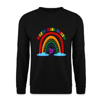 Happy Pride Month LGBT Gay Boho Rainbow - Sweat-shirt Unisexe - noir - Devant - Alina (178cm) & Michal (187cm)