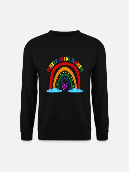 Happy Pride Month LGBT Gay Boho Rainbow - Sweat-shirt Unisexe - noir