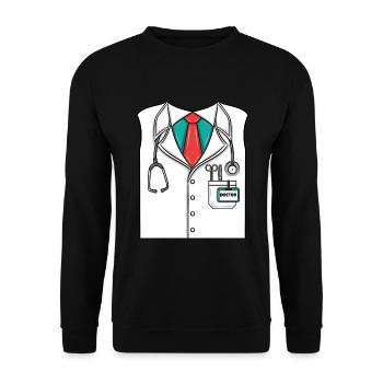 Doctor Costume Halloween - Unisex Sweatshirt - black - Front - Alina (178cm) & Michal (187cm)