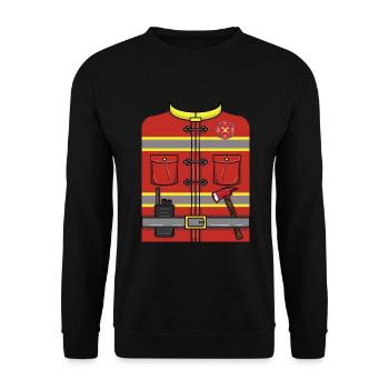 Costume d’Halloween de pompier - Sweat-shirt Unisexe - noir - Devant - Alina (178cm) & Michal (187cm)