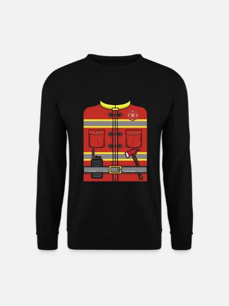 Firefighter Halloween Costume - Unisex Sweatshirt - black