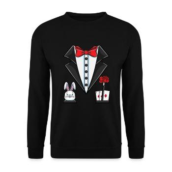 Magician Costume Halloween - Unisex Sweatshirt - black - Front - Alina (178cm) & Michal (187cm)