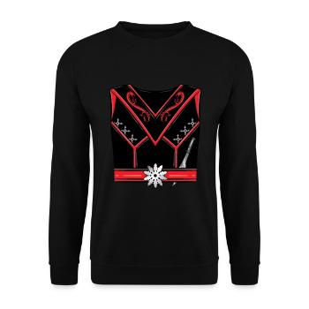 Ninja Costume Halloween - Unisex Sweatshirt - black - Front - Alina (178cm) & Michal (187cm)