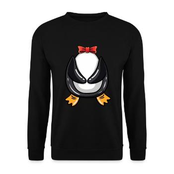 Penguin Costume Halloween - Unisex Sweatshirt - black - Front - Alina (178cm) & Michal (187cm)