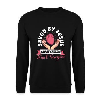 Open Heart Surgery Heart Surgery Survivor - Unisex Sweatshirt - black - Front - Alina (178cm) & Michal (187cm)