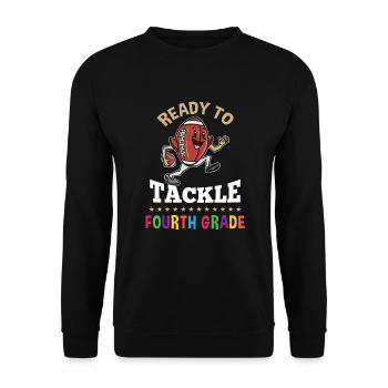 Ready to tackle fourth grade First day of school - Unisex Sweatshirt - black - Front - Alina (178cm) & Michal (187cm)