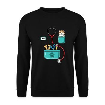 Veterinarian Costume Halloween - Unisex Sweatshirt - black - Front - Alina (178cm) & Michal (187cm)