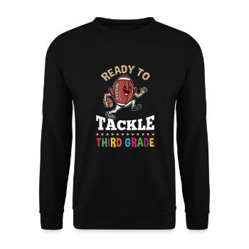 Ready to tackle third grade First day of school - Unisex Sweatshirt - black - Front - Alina (178cm) & Michal (187cm)
