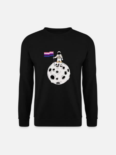 Genderfluid-Astronaut Genderfluid-Flagge - Unisex Pullover - Schwarz