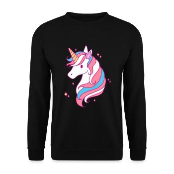 Trans Pride Unicorn LGBT Trans Ally - Unisex Sweatshirt - black - Front - Alina (178cm) & Michal (187cm)