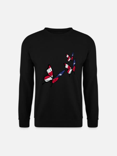 Drapeau papillon portoricain - Sweat-shirt Unisexe - noir