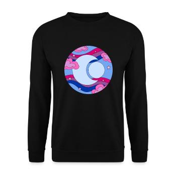 Bisexual Space Moon Bisexual Pride - Unisex Sweatshirt - black - Front - Alina (178cm) & Michal (187cm)