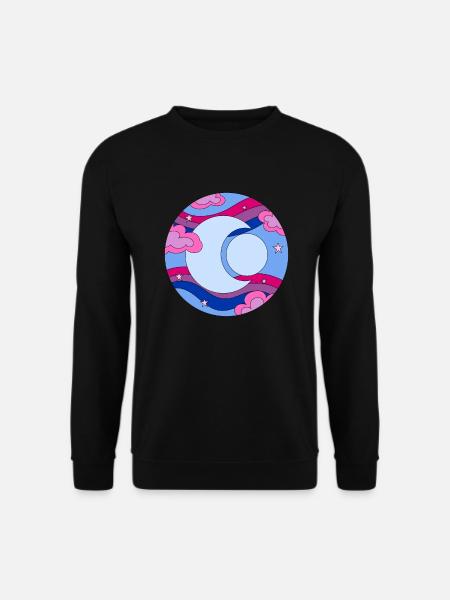 Bisexual Space Moon Bisexual Pride - Unisex Sweatshirt - black