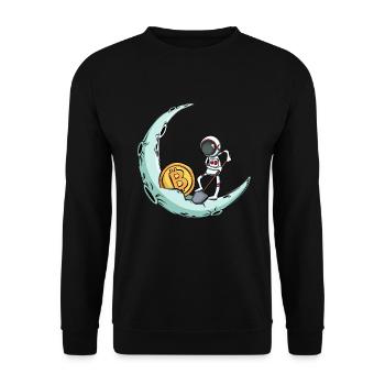 Un astronaute mine Bitcoin - Sweat-shirt Unisexe - noir - Devant - Alina (178cm) & Michal (187cm)