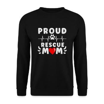DOG RESCUE ANIMAL RIGHTS RESCUE DOG ADOPTION - Unisex Pullover - Schwarz - Vorne - Alina (178cm) & Michal (187cm)