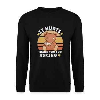 Broken Hand Broken Arm Broken Bones Funny Broken - Unisex Sweatshirt - black - Front - Alina (178cm) & Michal (187cm)