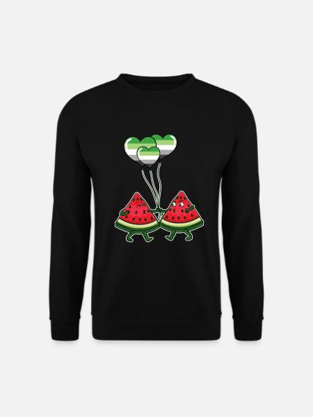 Paire de pastèque Aromantic Pride - Sweat-shirt Unisexe - noir