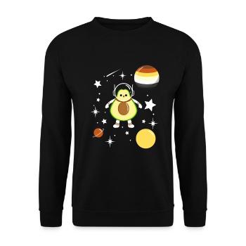 Avocado Astronaut Gay Bear Pride - Unisex Pullover - Schwarz - Vorne - Alina (178cm) & Michal (187cm)