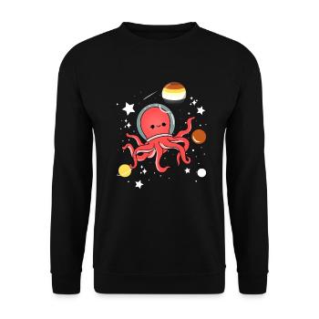 Oktopus Astronaut Gay Bear Pride - Unisex Pullover - Schwarz - Vorne - Alina (178cm) & Michal (187cm)