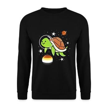 Schildkröten Astronaut Gay Bear Pride - Unisex Pullover - Schwarz - Vorne - Alina (178cm) & Michal (187cm)