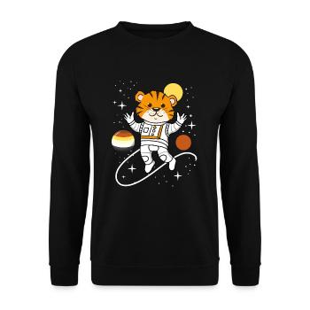 Tiger Astronaut Gay Bear Pride - Unisex Pullover - Schwarz - Vorne - Alina (178cm) & Michal (187cm)