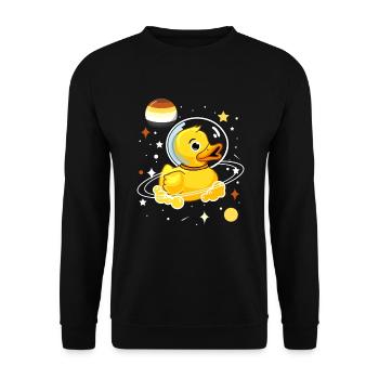 Enten Astronaut Gay Bear Pride - Unisex Pullover - Schwarz - Vorne - Alina (178cm) & Michal (187cm)