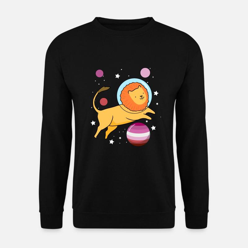 Lion Astronaut Gay Bear Pride - Unisex Sweatshirt - black