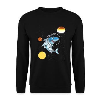 Hai Astronaut Gay Bear Pride - Unisex Pullover - Schwarz - Vorne - Alina (178cm) & Michal (187cm)