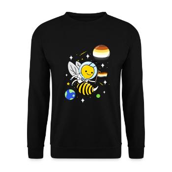 Wespe Astronaut Gay Bear Pride - Unisex Pullover - Schwarz - Vorne - Alina (178cm) & Michal (187cm)