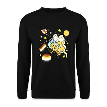 Schmetterling Astronaut Gay Bear Pride - Unisex Pullover - Schwarz - Vorne - Alina (178cm) & Michal (187cm)