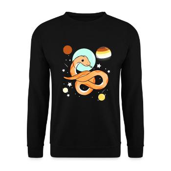 Schlange Astronaut Gay Bear Pride - Unisex Pullover - Schwarz - Vorne - Alina (178cm) & Michal (187cm)