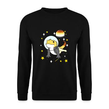 Bartagame im Weltraum Gay Bear - Unisex Pullover - Schwarz - Vorne - Alina (178cm) & Michal (187cm)