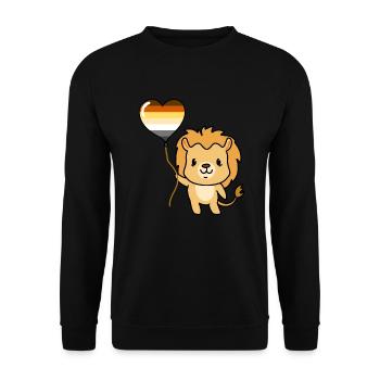 Löwe Ballon Gay Bear Pride - Unisex Pullover - Schwarz - Vorne - Alina (178cm) & Michal (187cm)