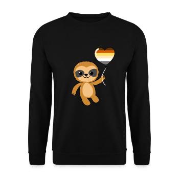 Faultier Herzballon Gay Bear - Unisex Pullover - Schwarz - Vorne - Alina (178cm) & Michal (187cm)