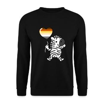 Zebra Herzballon Gay Bear - Unisex Pullover - Schwarz - Vorne - Alina (178cm) & Michal (187cm)